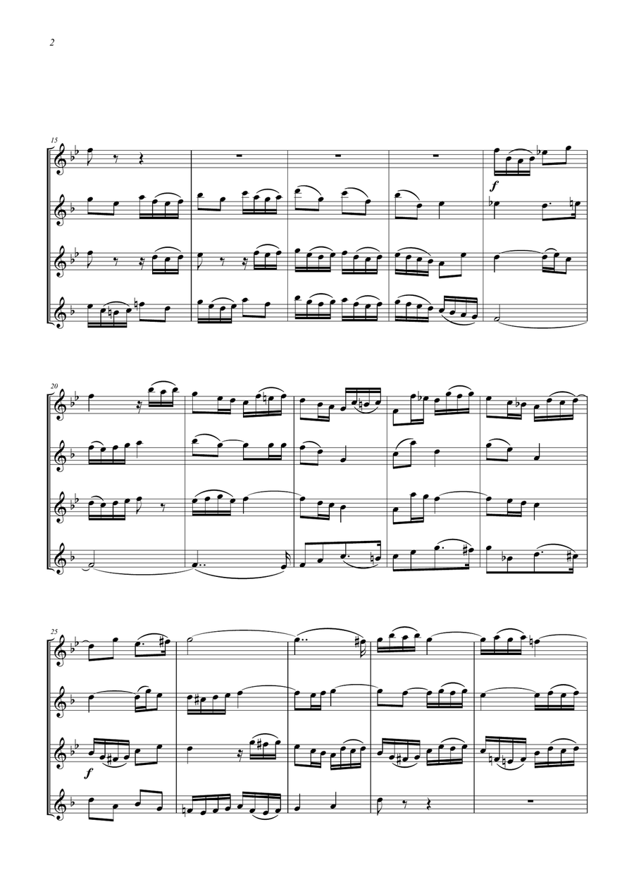 FUGA Bedrich SMETANA (1824-1884) for SAXOPHONE QUARTET Saxophone Quartet scores gallery preview page 3