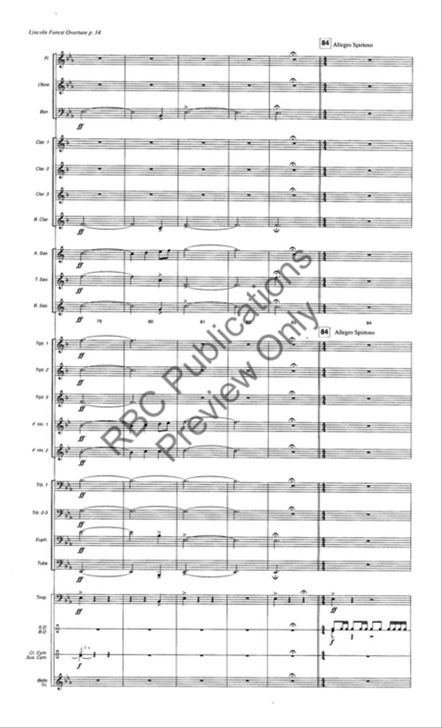 Lincoln Forest Overture (Score) Concert Band scores gallery preview page 17