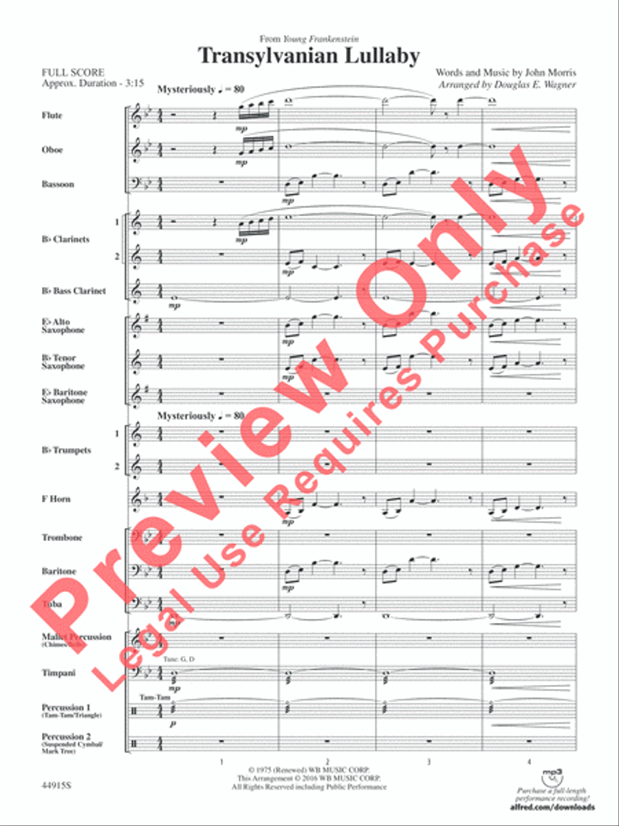 Transylvanian Lullaby Concert Band scores gallery preview page 18