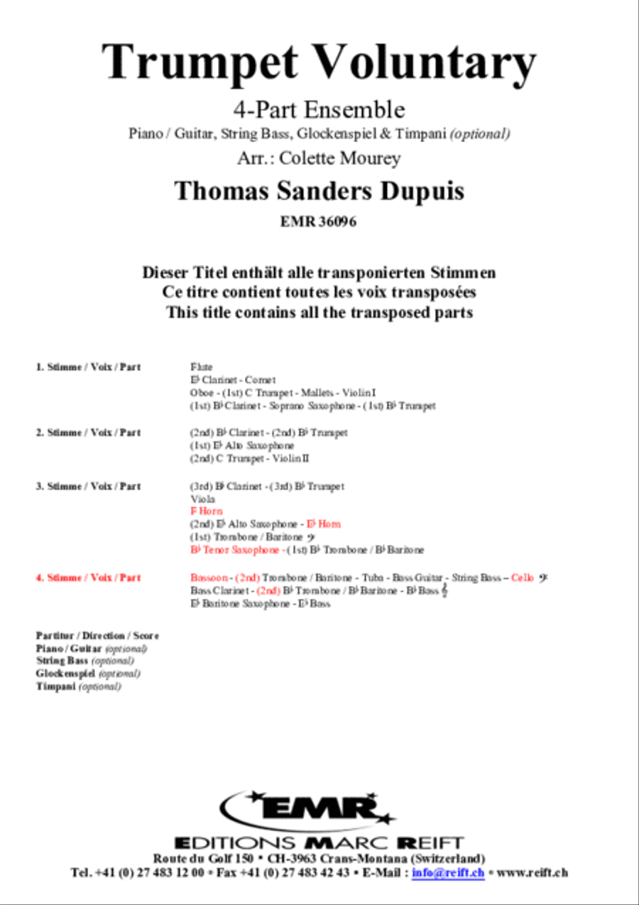Trumpet Voluntary Concert Band scores gallery preview page 2