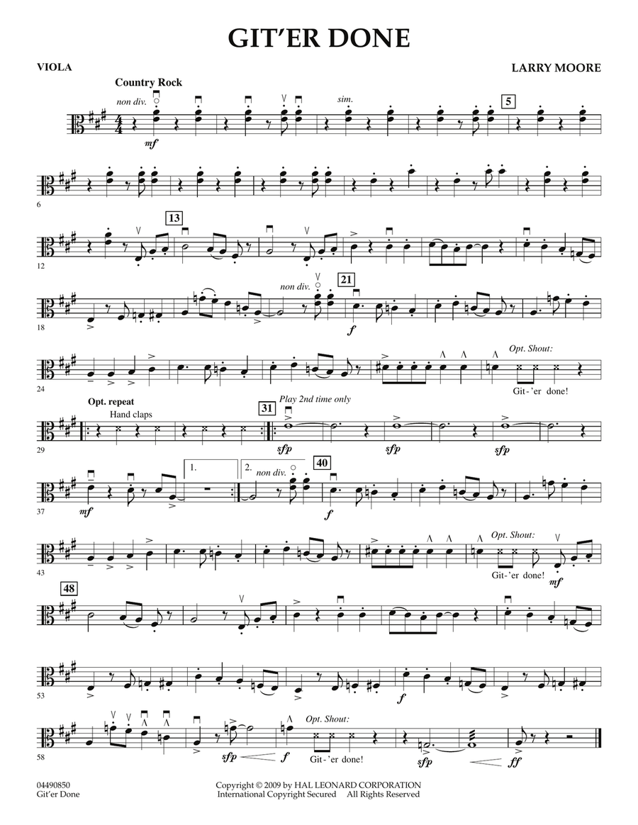 Git'er Done - Viola Orchestra scores gallery preview page 1