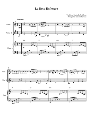 La Rosa Enflorece (The Rose Flowers) (for violin duet and piano accompaniment)