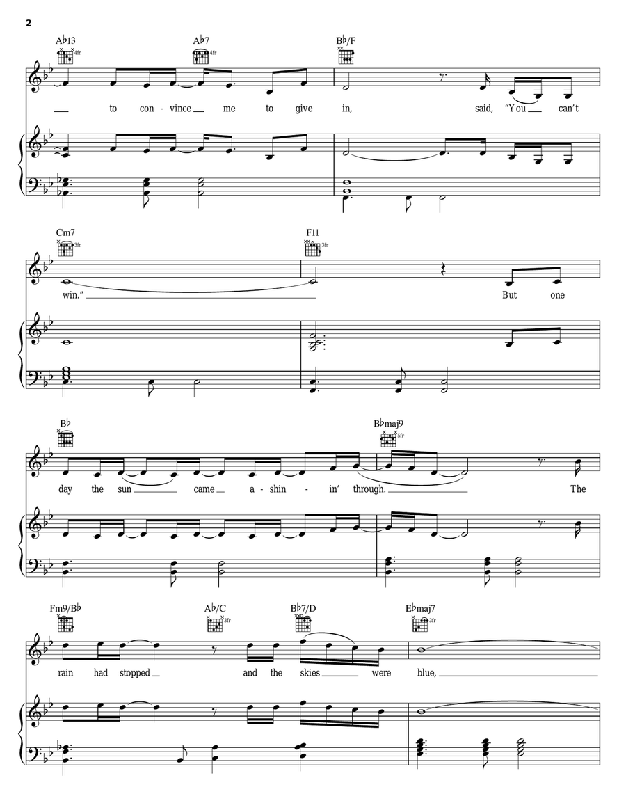 One In A Million You Piano, Vocal, Guitar scores gallery preview page 2