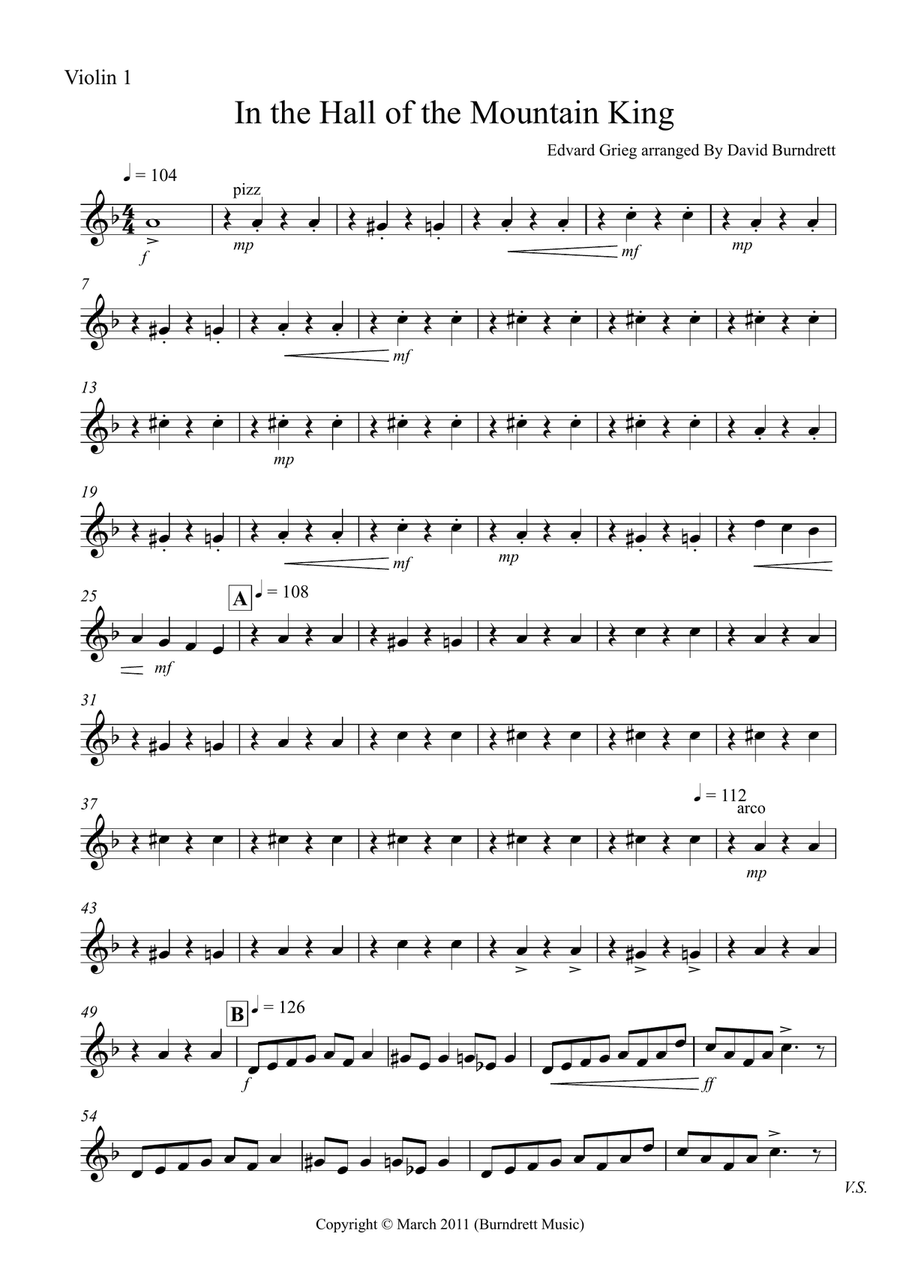 In the Hall of the Mountain King for String Quartet String Quartet scores gallery preview page 5
