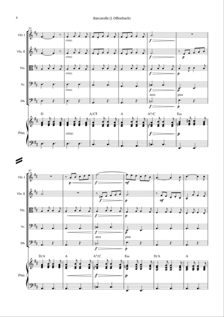 Barcarolle - Belle Nuit, O Nuit D'Amour String Quintet scores gallery preview page 4