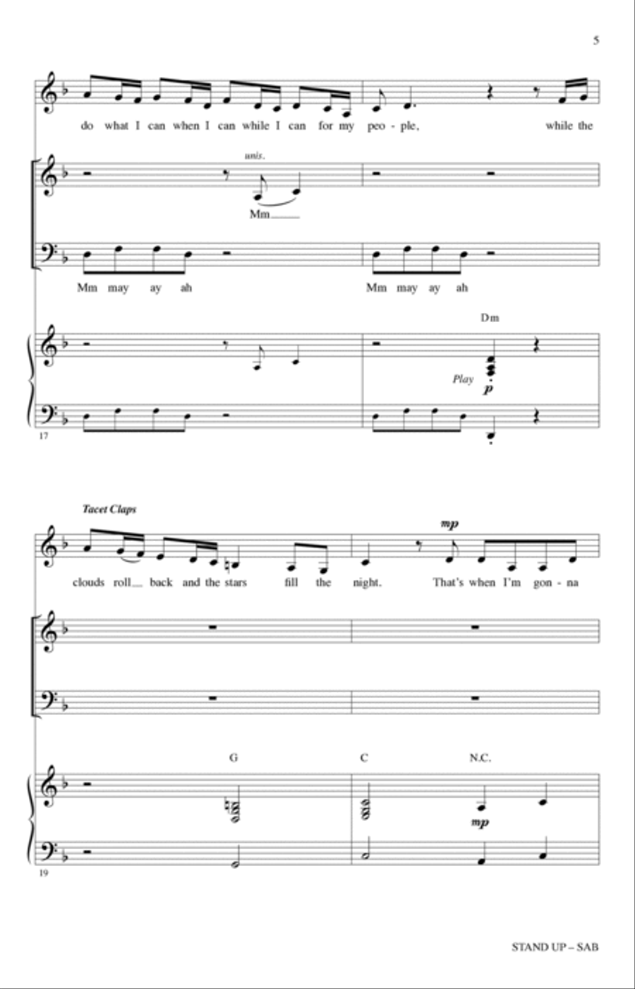 Stand Up (from Harriet) (arr. Mac Huff) 3-Part scores gallery preview page 4