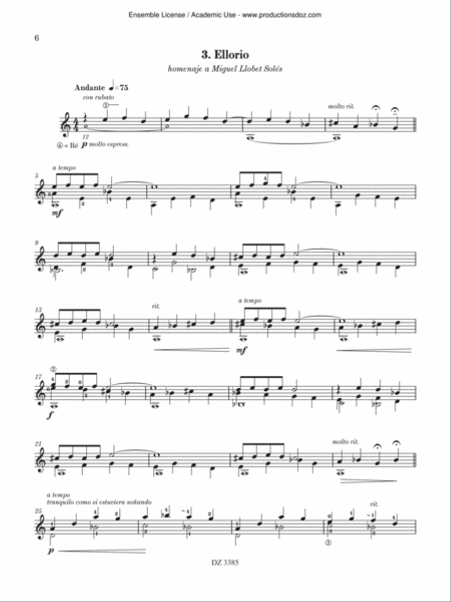 4 Spanish Pieces 4 Spanish Pieces Classical Guitar scores gallery preview page 6
