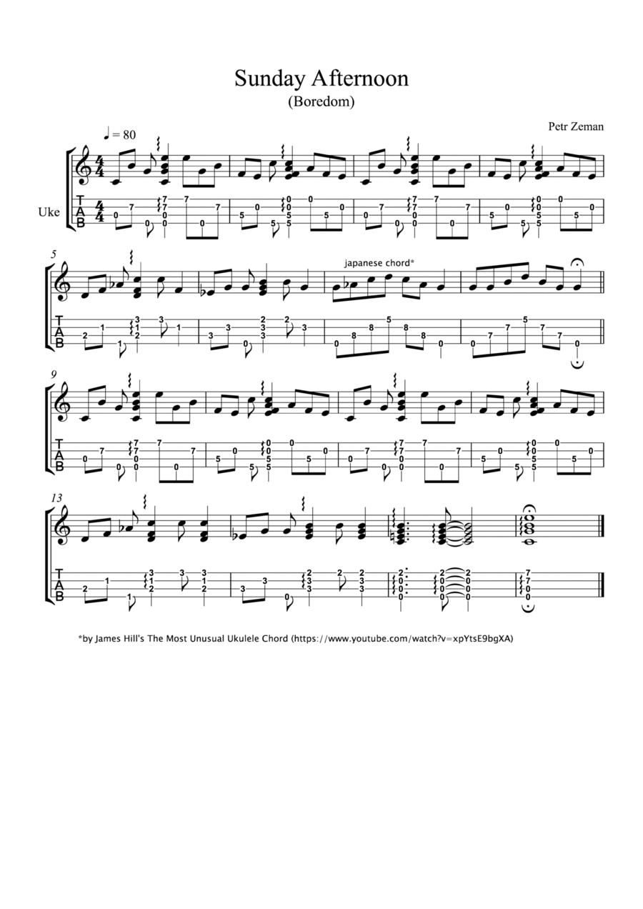 Sunday Afternoon Sunday Afternoon Ukulele scores gallery preview page 1