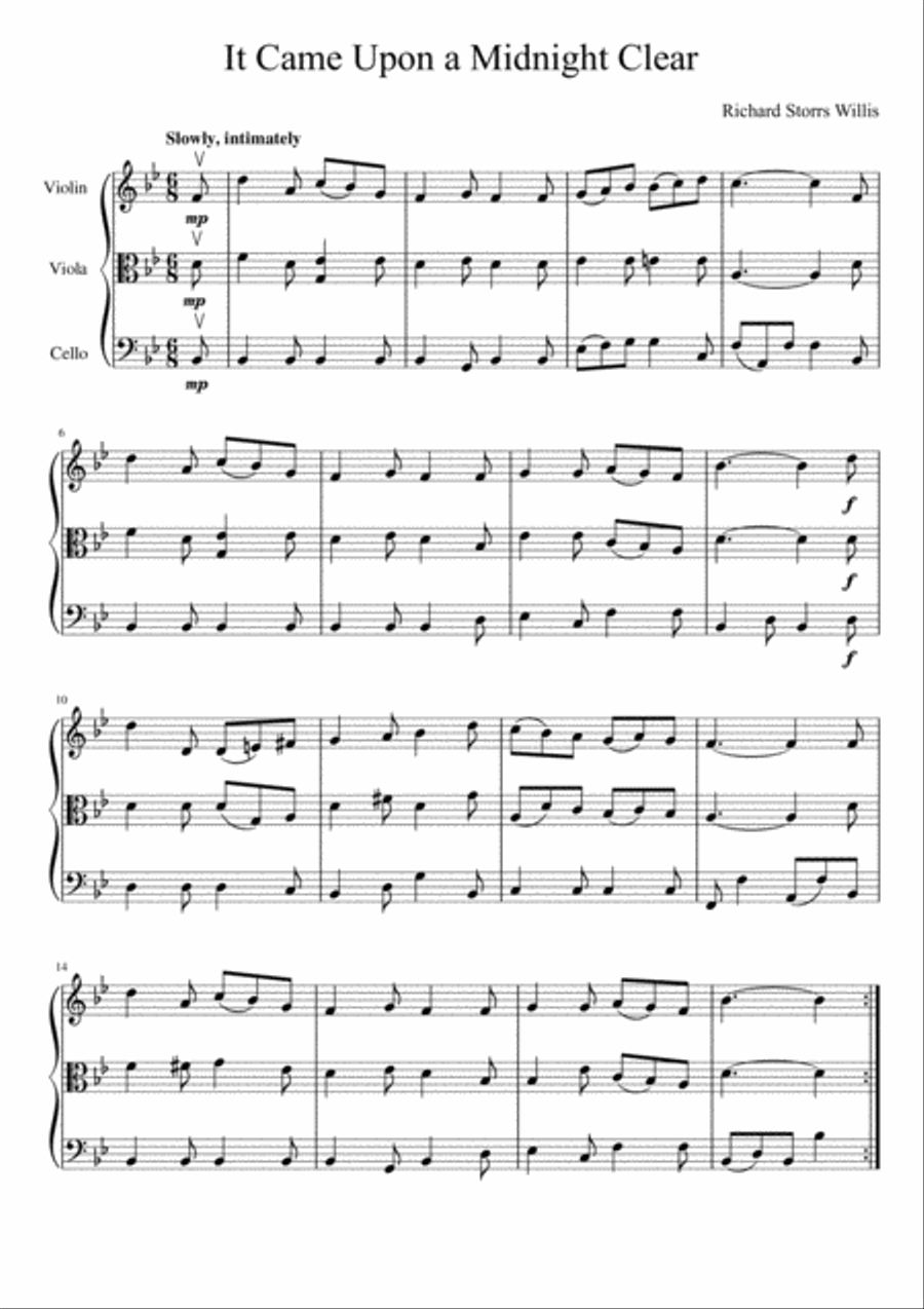 It Came Upon a Midnight Clear String Trio scores gallery preview page 2