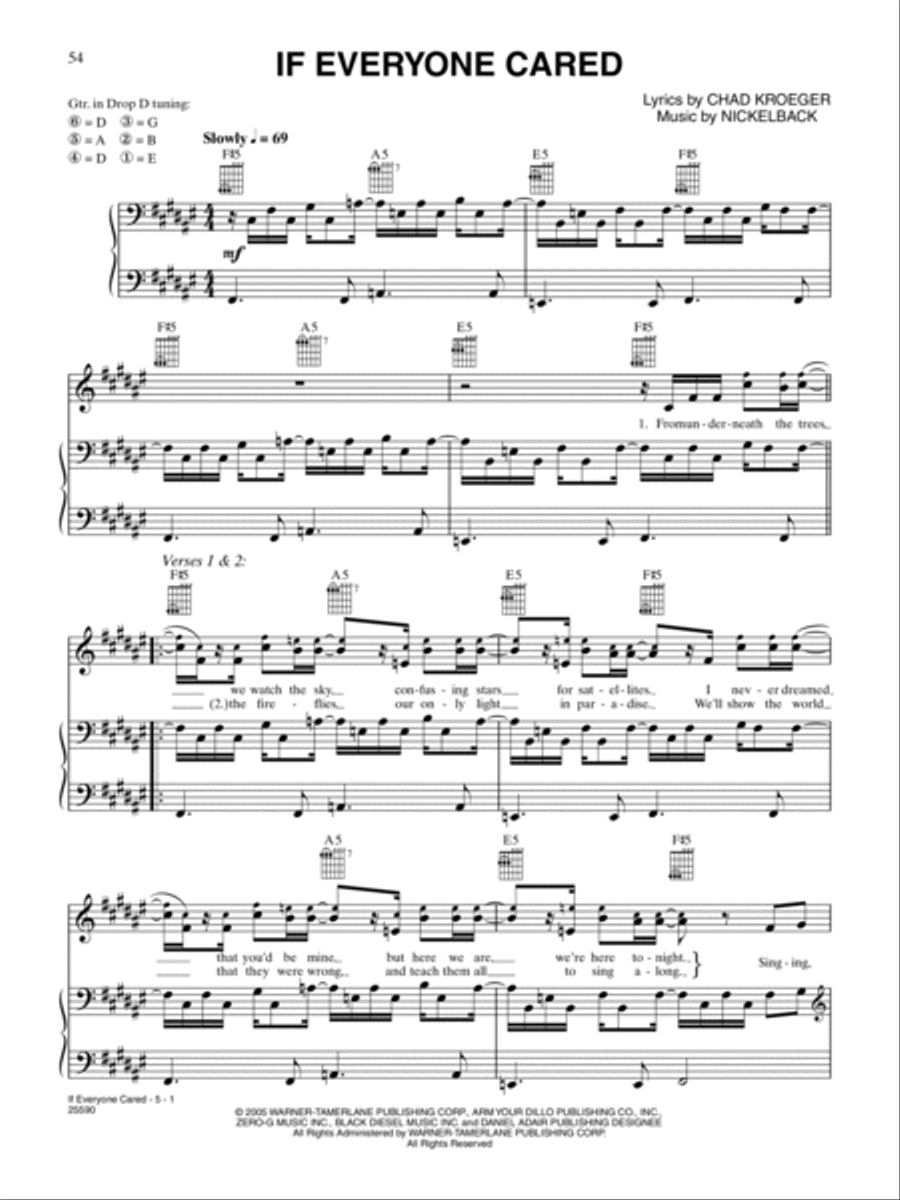 If Everyone Cared Piano, Vocal, Guitar scores gallery preview page 1