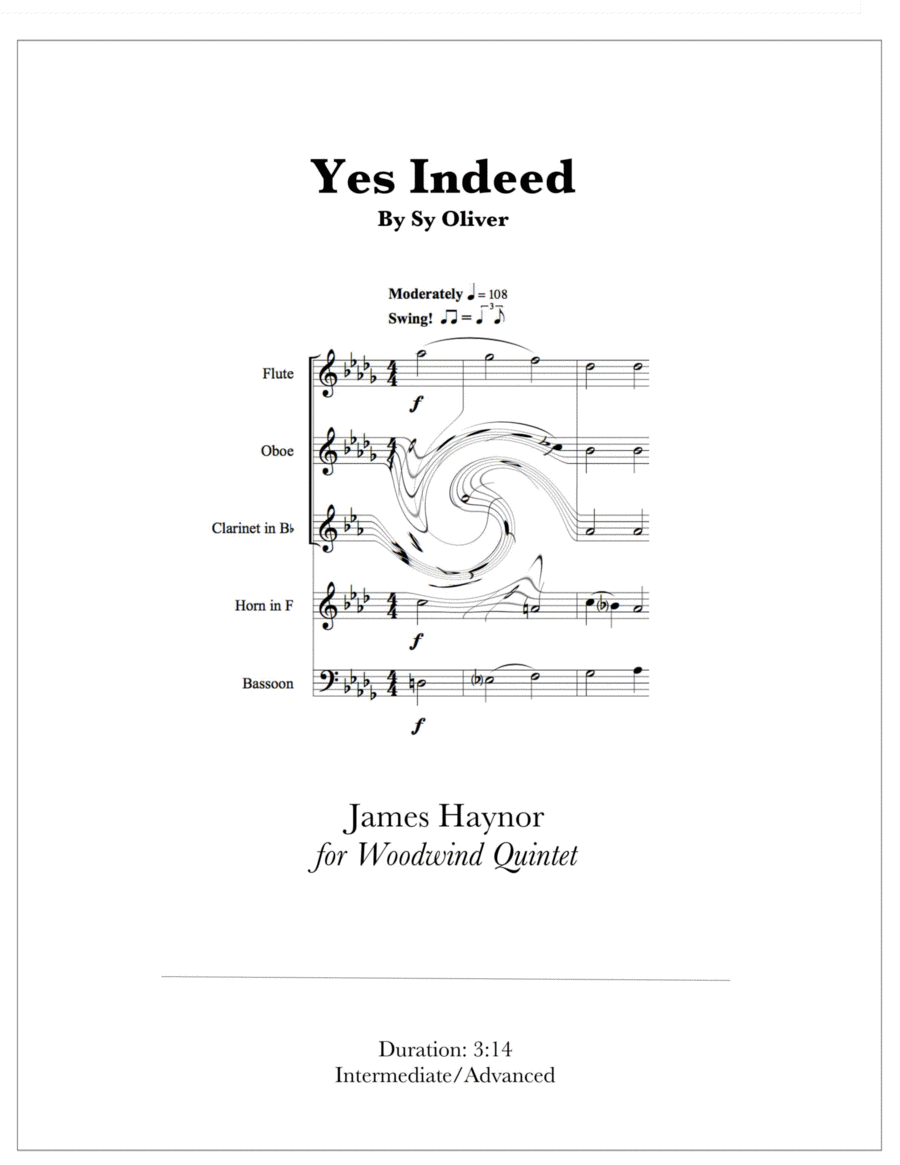 Yes Indeed Woodwind Quintet scores gallery preview page 1