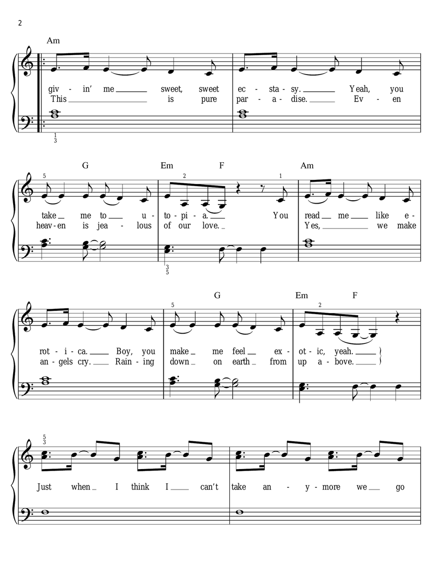 Walking On Air Walking On Air Easy Piano scores gallery preview page 2