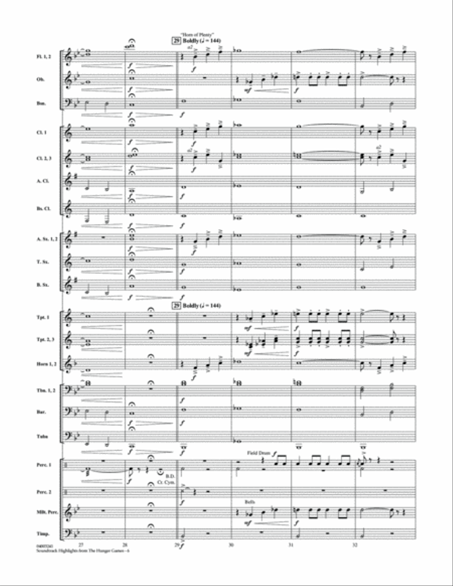 The Hunger Games (Soundtrack Highlights) - Full Score Concert Band scores gallery preview page 6