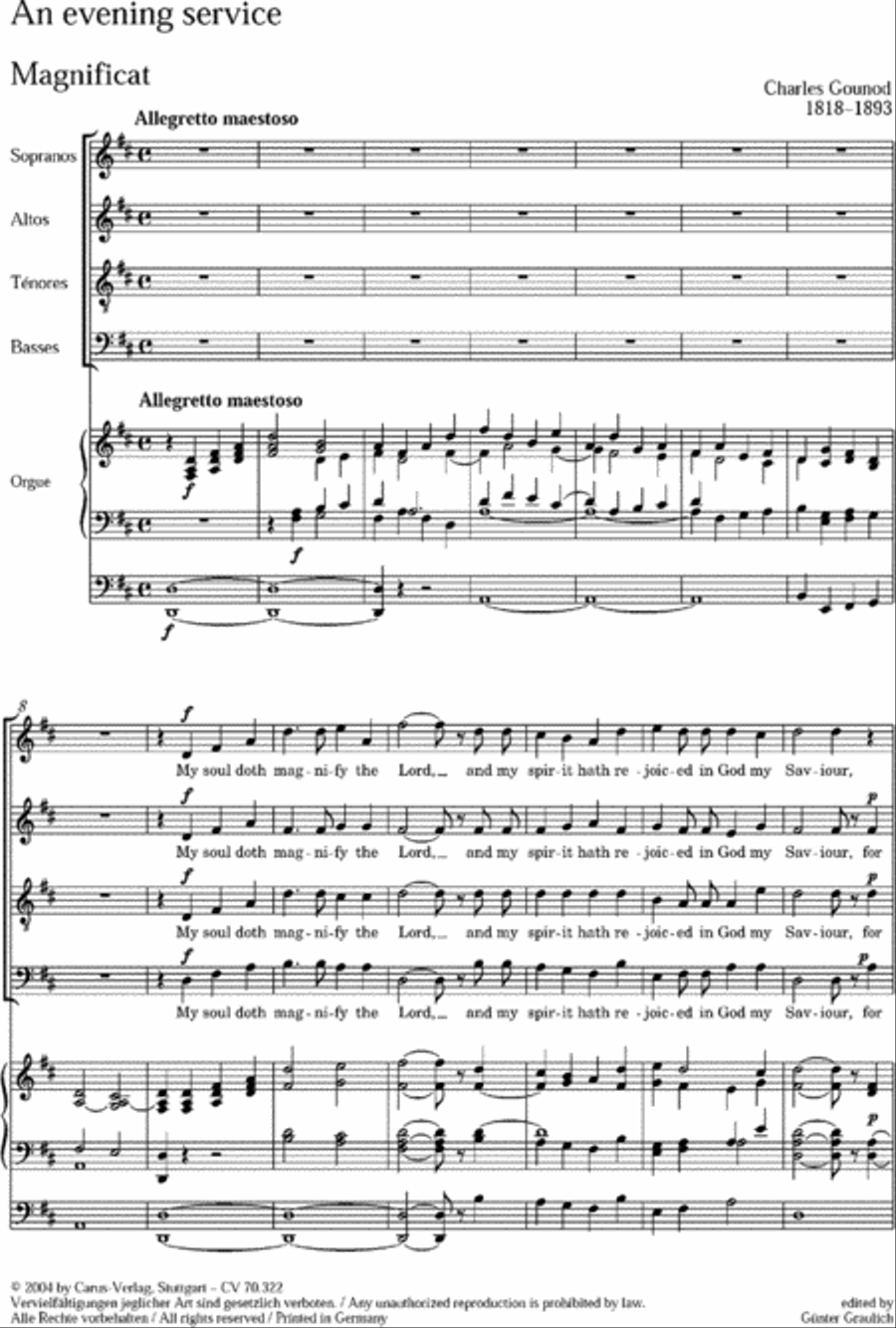 An evening service 4-Part scores gallery preview page 1