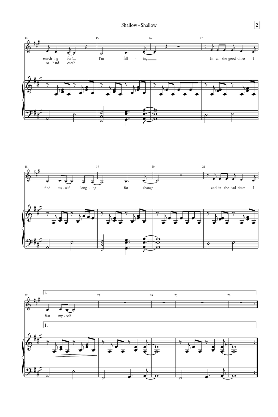 Shallow A Cappella scores gallery preview page 2