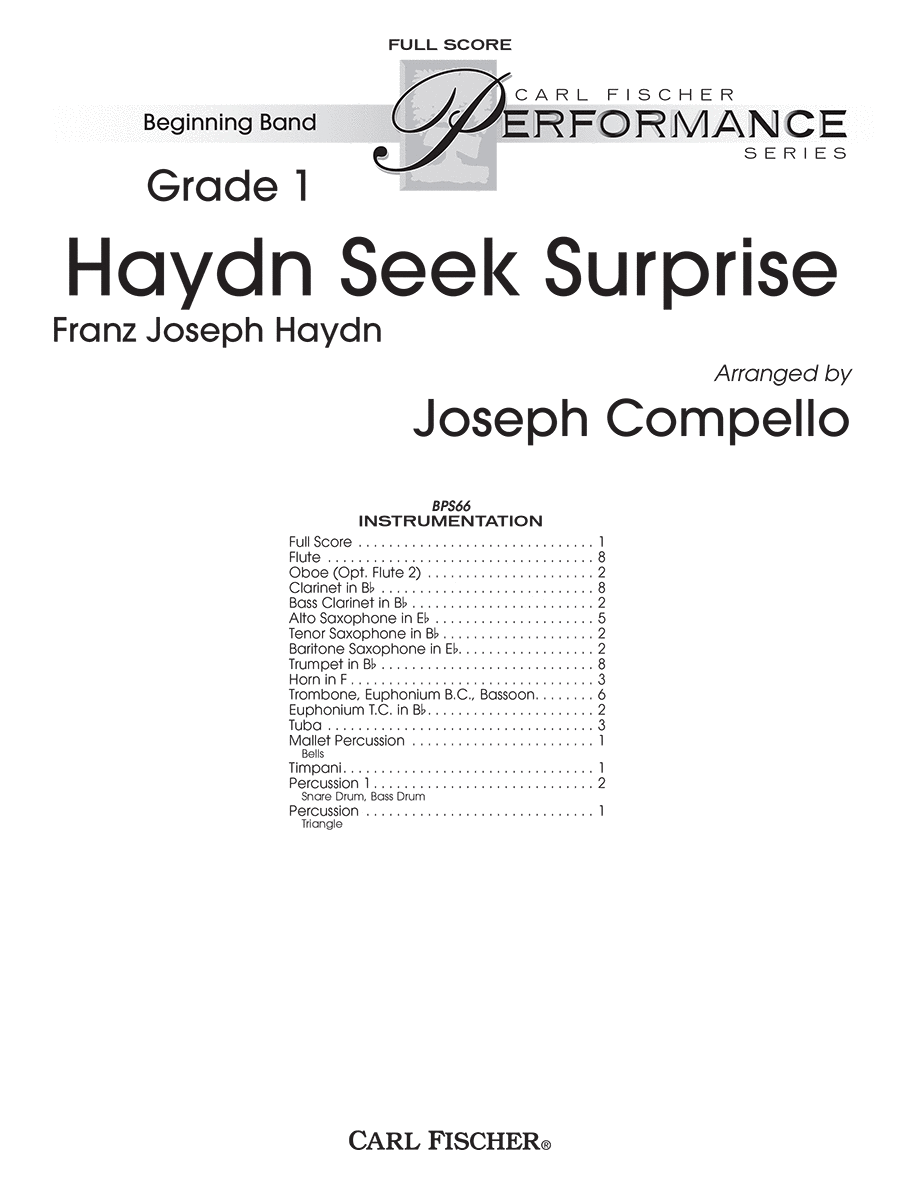 Haydn Seek Surprise Haydn Seek Surprise Concert Band scores gallery preview page 1