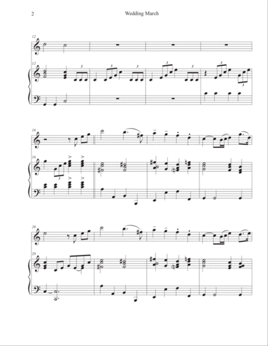 Wedding March (Violin-Piano) Violin Solo scores gallery preview page 2