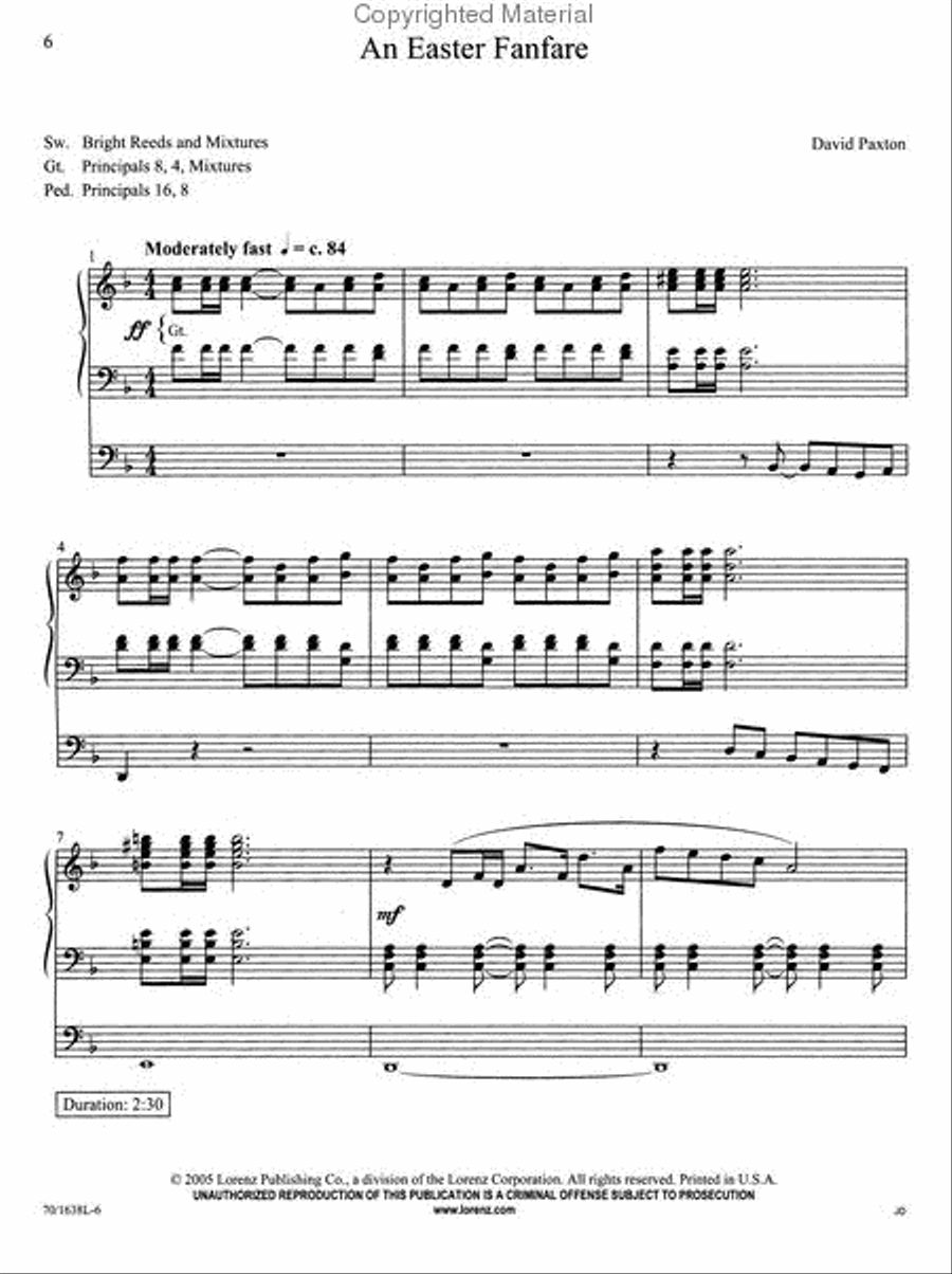 Easter Glory! Organ Solo scores gallery preview page 3