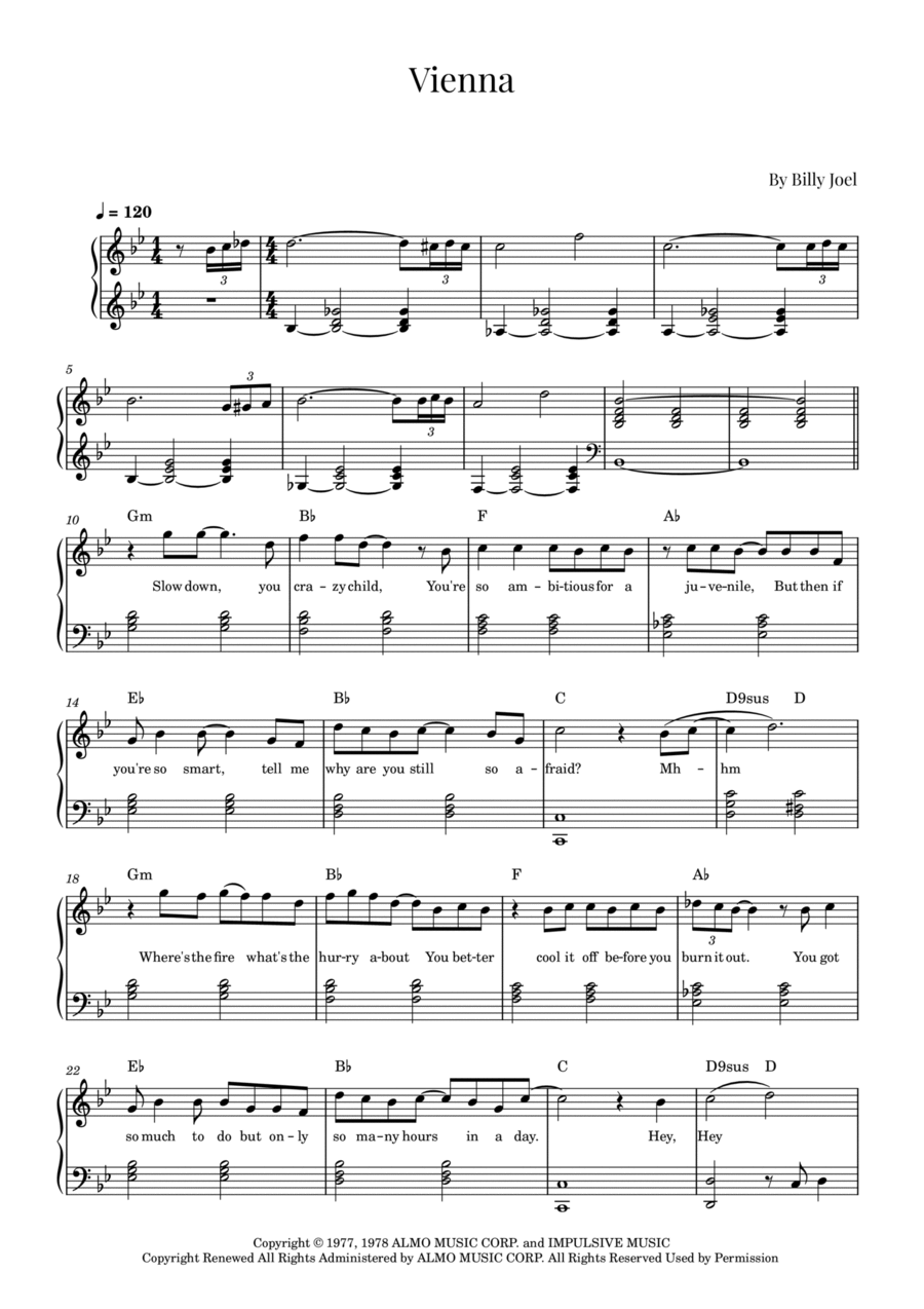 Vienna Piano Solo scores gallery preview page 1