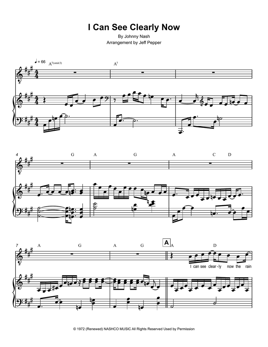 I Can See Clearly Now Voice scores gallery preview page 1