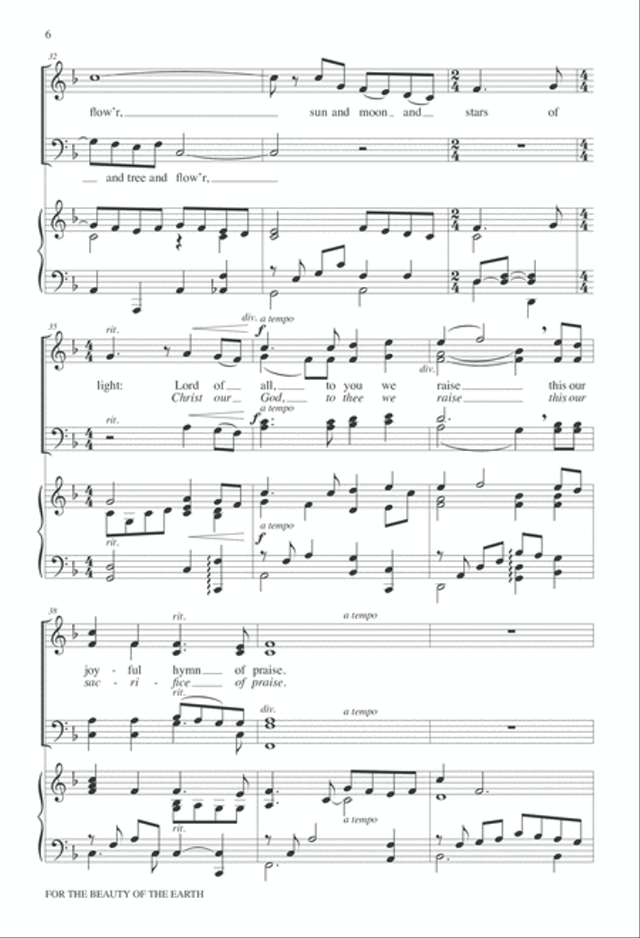 For the Beauty of the Earth 4-Part scores gallery preview page 7