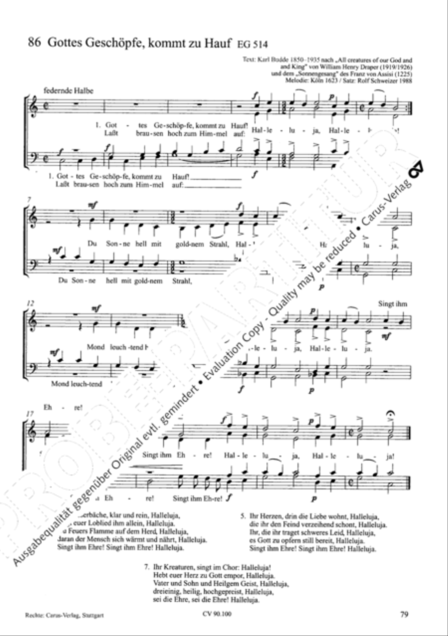 Chorsatze zum Evangelischen Gesangbuch Choir scores gallery preview page 84
