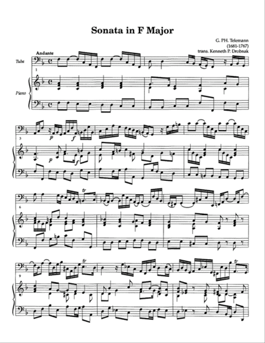 Sonata in F Major Tuba scores gallery preview page 3