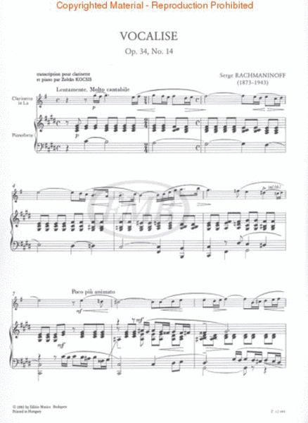 Vocalise Op. 34, No. 14