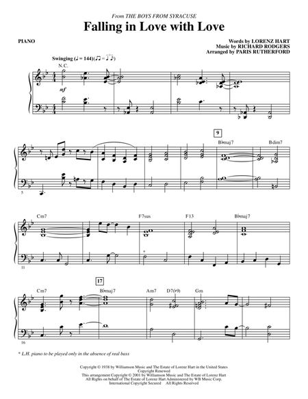 Falling in Love with Love (from The Boys From Syracuse) (arr. Paris Rutherford) - Piano