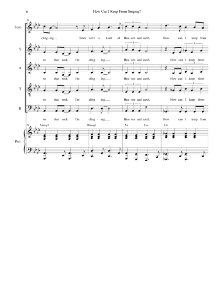 How Can I Keep From Singing? (Solo and SATB) image number null