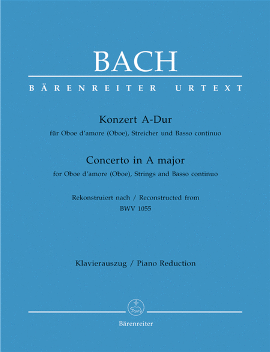 Concerto for Oboe d'amore (Oboe), Strings and Basso continuo in A major Piano scores gallery preview page 1