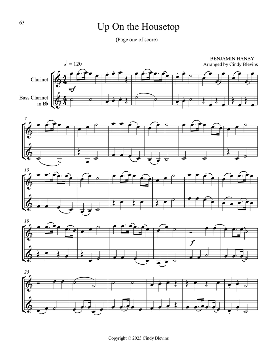 Clarinet and Bass Clarinet for Christmas, Vol. III (12 arrangements) Clarinet Duet scores gallery preview page 5