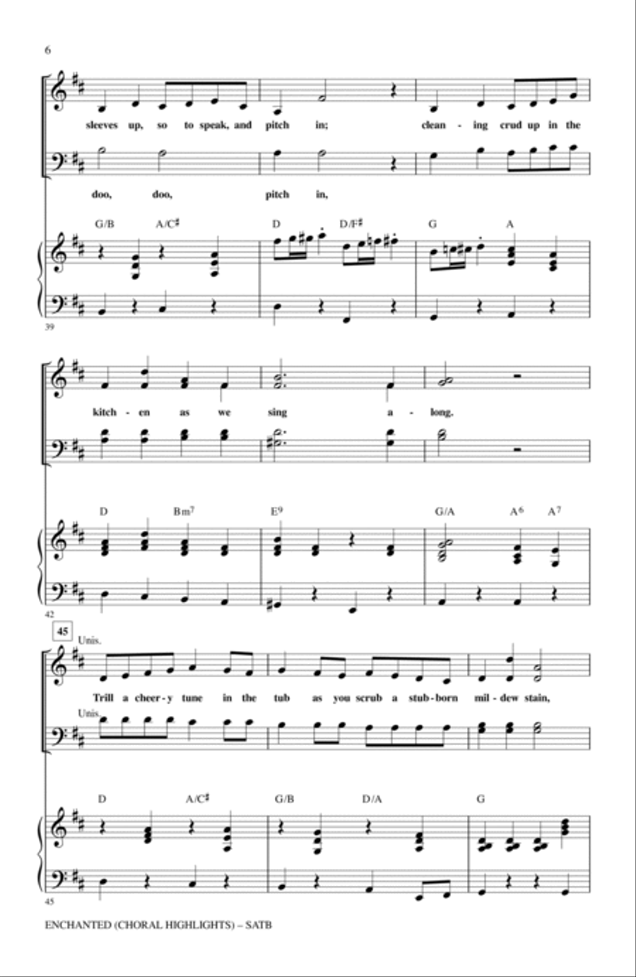 Enchanted (Choral Highlights) (arr. Alan Billingsley) 4-Part scores gallery preview page 5