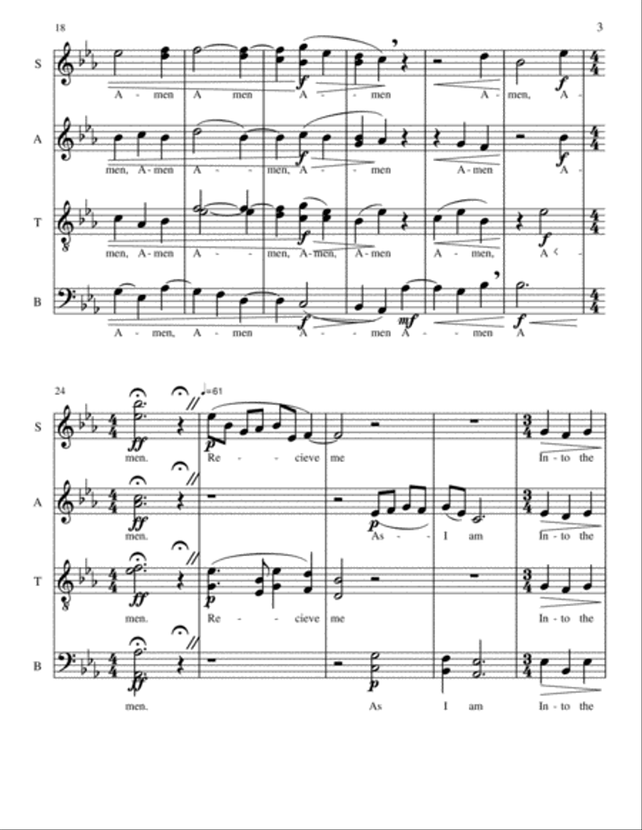 A Simple Prayer 4-Part scores gallery preview page 3