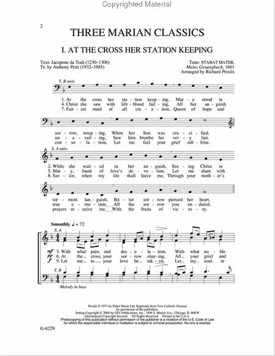 Three Marian Classics 4-Part scores gallery preview page 2