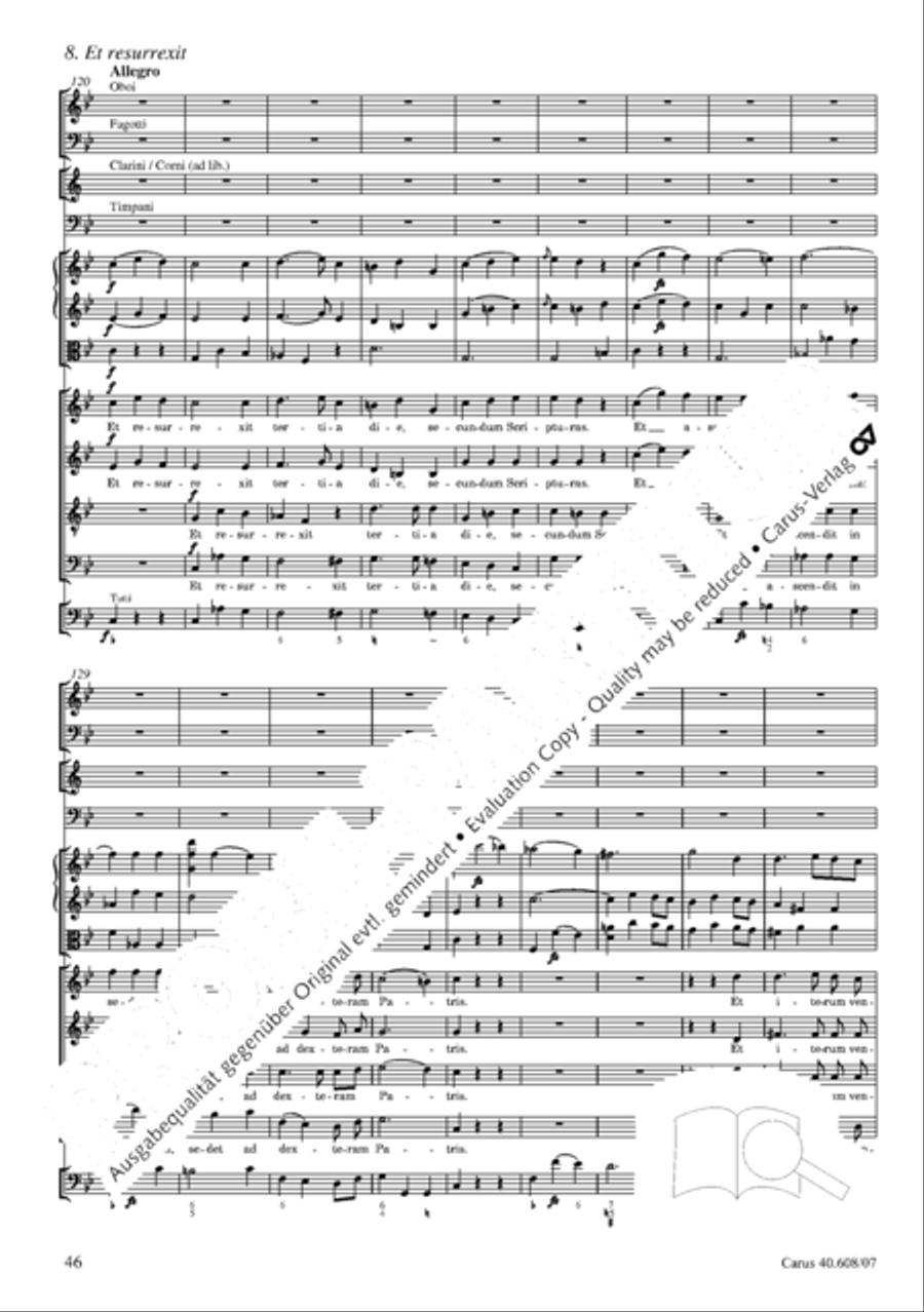Missa Sancti Bernardi von Offida in B 4-Part scores gallery preview page 61