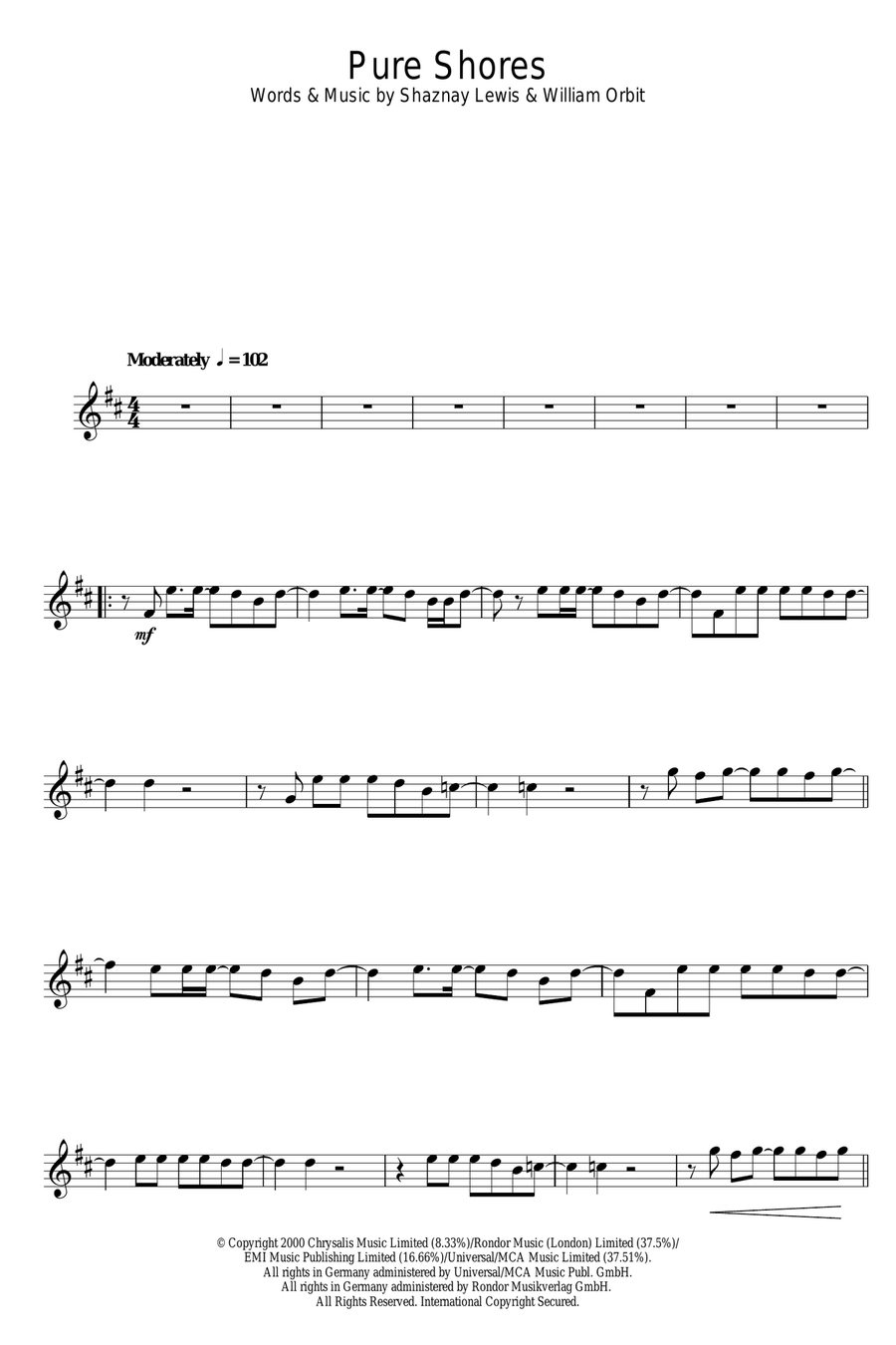 Pure Shores Pure Shores Clarinet Solo scores gallery preview page 1