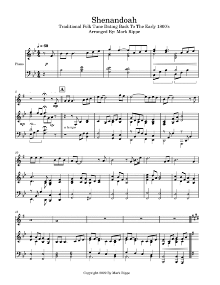 Shenandoah (AM00180) Shenandoah (AM00180) Piano scores gallery preview page 2