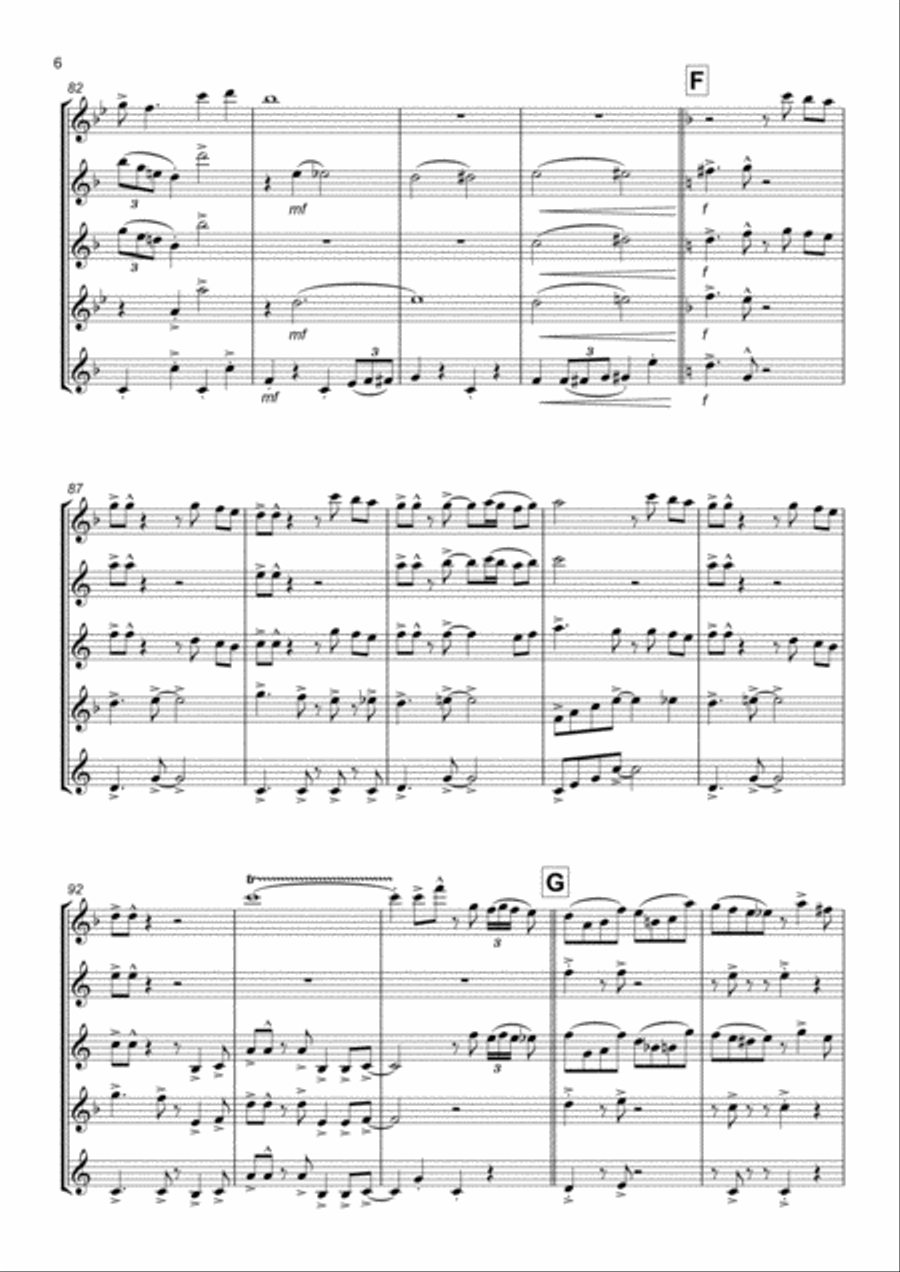 The Continental – Saxophone Quintet Saxophone Quintet scores gallery preview page 6