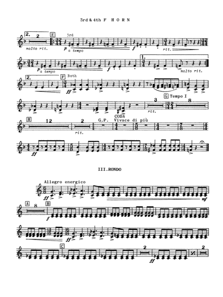 Third Suite (I. March, II. Waltz, III. Rondo): 1st & 3rd F Horns