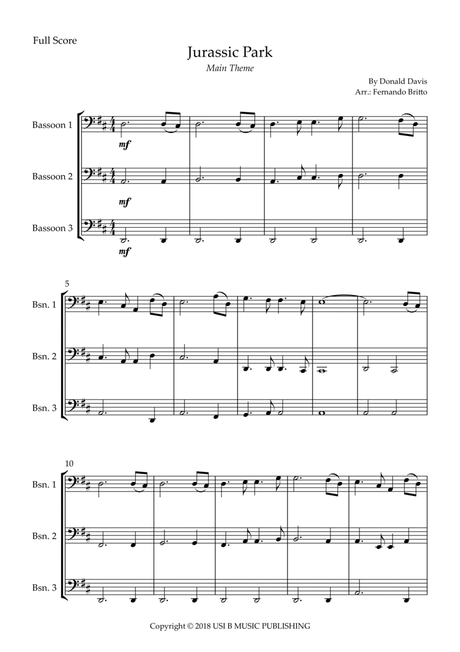 Jurassic Park Iii Jurassic Park Iii Woodwind Trio scores gallery preview page 1