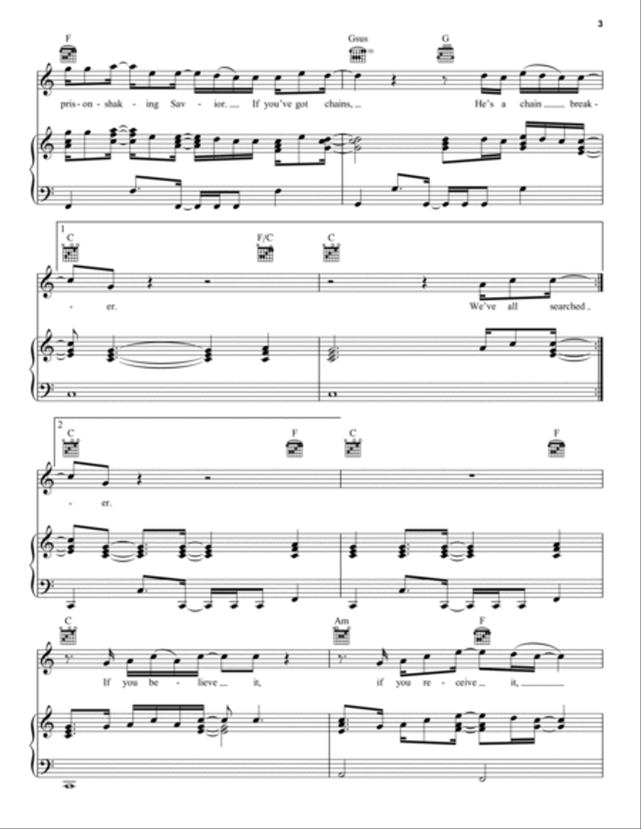 Chain Breaker Piano, Vocal, Guitar scores gallery preview page 3