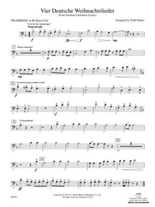 Vier Deutsche Weihnachtslieder: (wp) 1st B-flat Trombone B.C.