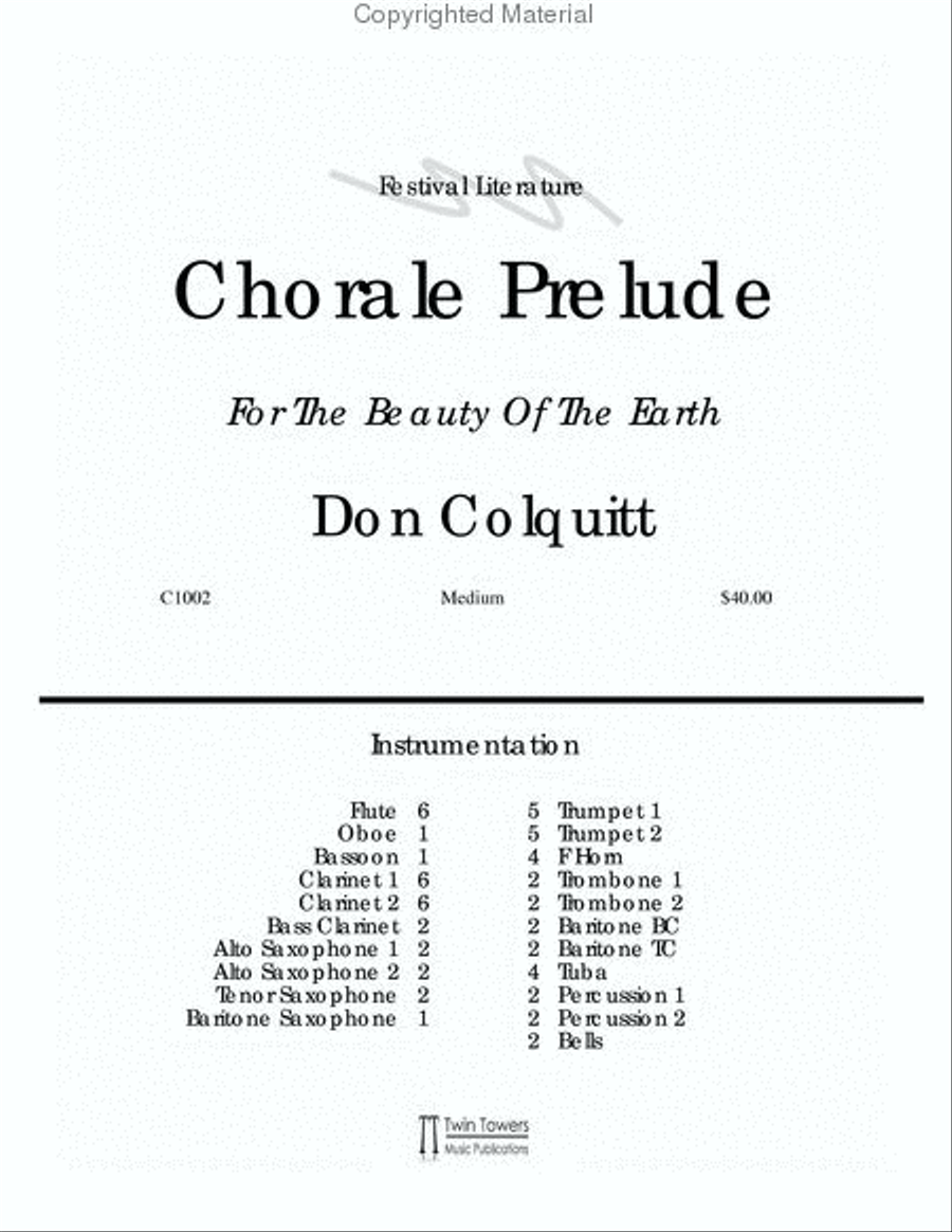 Chorale Prelude: For The Beauty of the Earth Concert Band scores gallery preview page 2