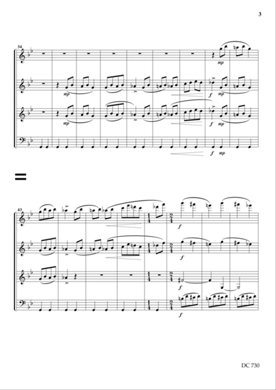 Mini Overture - for clarinet quartet Clarinet Quartet scores gallery preview page 3