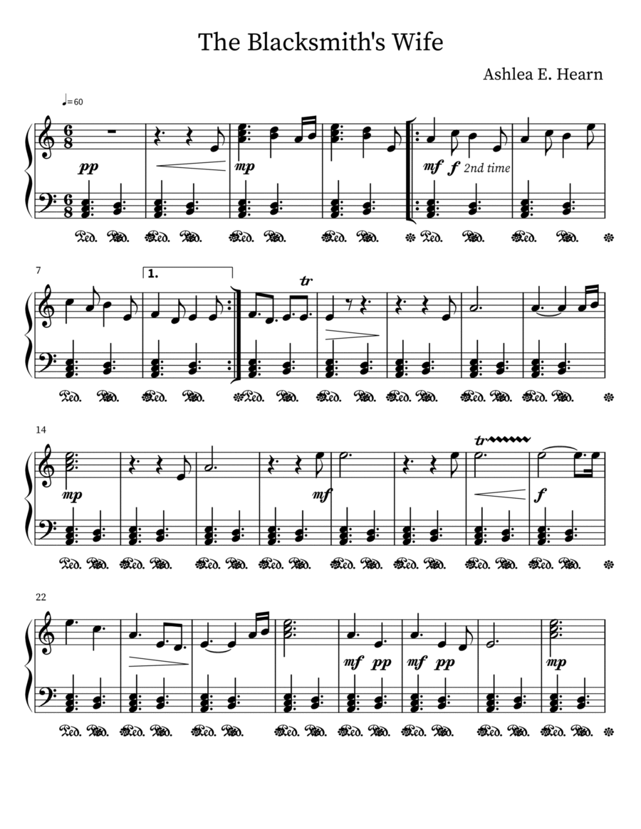 The Blacksmith's Wife Easy Piano scores gallery preview page 1