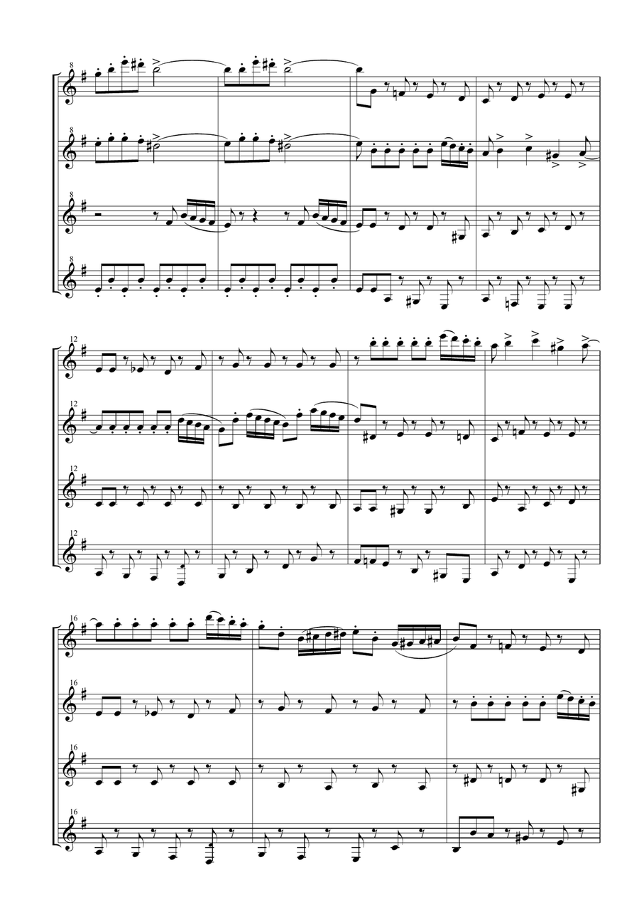 Dance of the Little Swans for Clarinet Quartet Clarinet Quartet scores gallery preview page 4