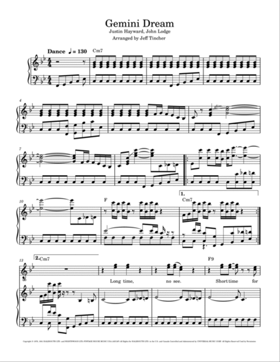 Gemini Dream Piano, Vocal, Guitar scores gallery preview page 2