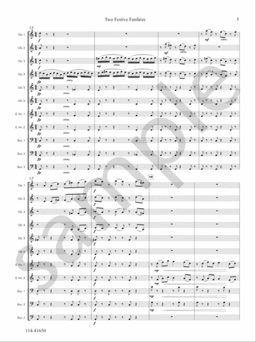 Two Festive Fanfares Chamber Music scores gallery preview page 6