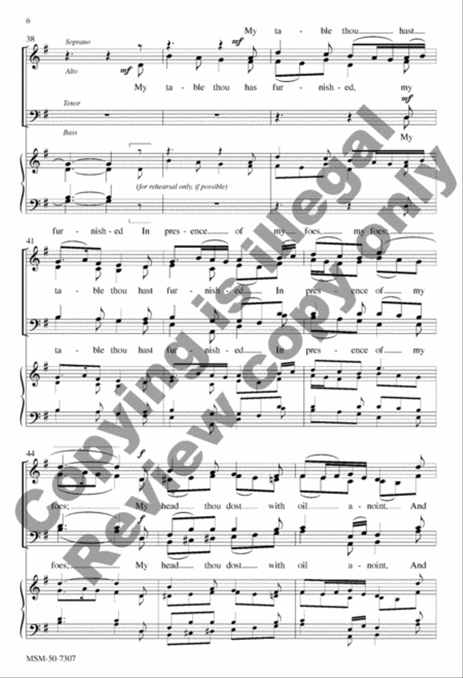 The Lord's My Shepherd, I'll Not Want 4-Part scores gallery preview page 6